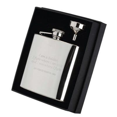 Stainless Steel Hip Flask in Presentation Box incl Funnel 6oz
