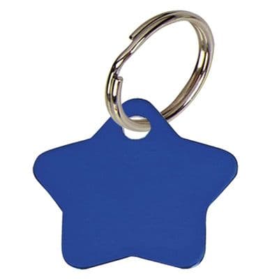 Star Blue Anodised Alum Tag 28mm x 28mm