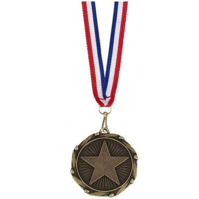 Star Combo Bronze Medal 45mm with ribbon