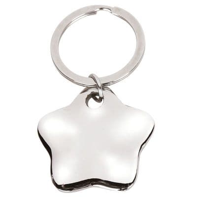 Star Keyring 35 x 87mm Silver