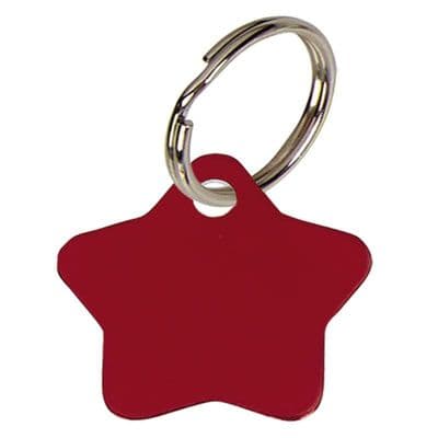 Star Red Anodised Alum Tag 28mm x 28mm