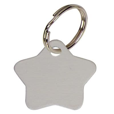 Star Silver Anodised Alum Tag 28mm x 28mm