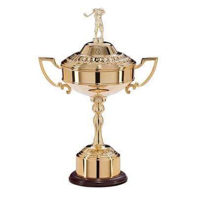 Sterling Gold Ryder Type Cup  305mm with Golfer Lid