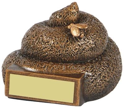 Stinky Poo Gold Dog Mess Resin Award 70mm