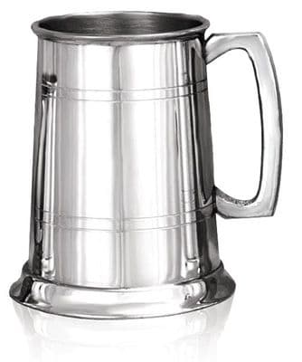 Straight 2 Line Pewter Tankard 1pt
