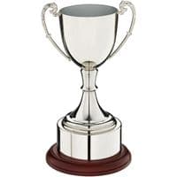 Success Nickel Plated Cup on Wooden Base | TrophyMaster UK