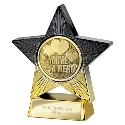 Superstar You're a Hero Award Black & Gold