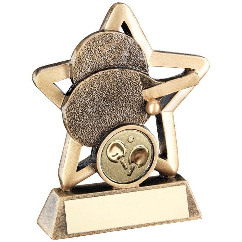 Brz/Gold Table Tennis Mini Star Trophy 95mm (3.75