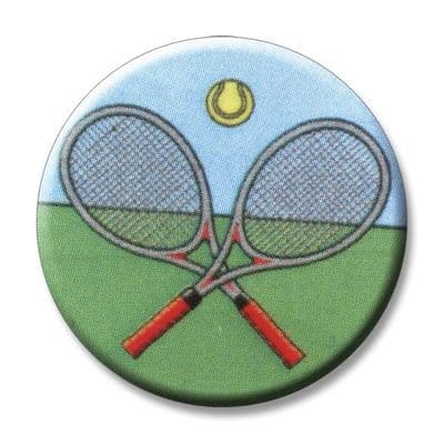Tennis Crossed Rackets Vinyl 25mm Flat Centre - 5pcs