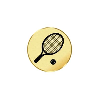 Tennis Racket Gold Metal 25mm Flat Centre - 5pcs