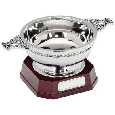 The Highland Polished Steel Quaich Bowl with Base