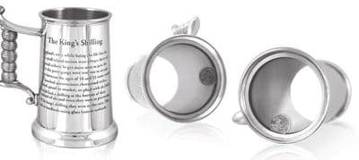 The Kings Shilling Pewter Tankard 1pt