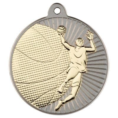 Two Tone Basketball 50mm Medal