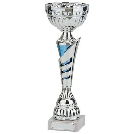 Vanquish Multisport Silver & Blue Cup | TrophyMaster UK