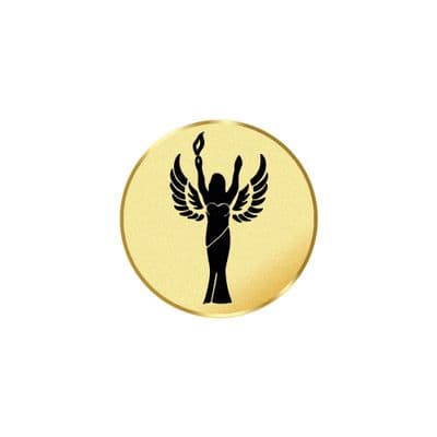 Victory Female Gold Metal 25mm Flat Centre - 5pcs