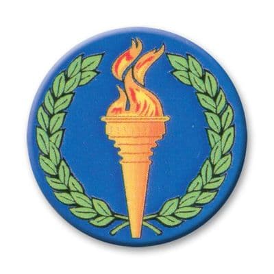 Victory Torch Blue Vinyl 25mm Flat Centre - 5pcs