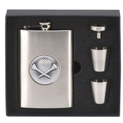 Vision Golf 8oz Hip Flask incl funnel and 2 cup set