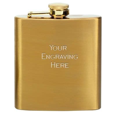 Vision Satin Brass Traveller Flask 6 oz
