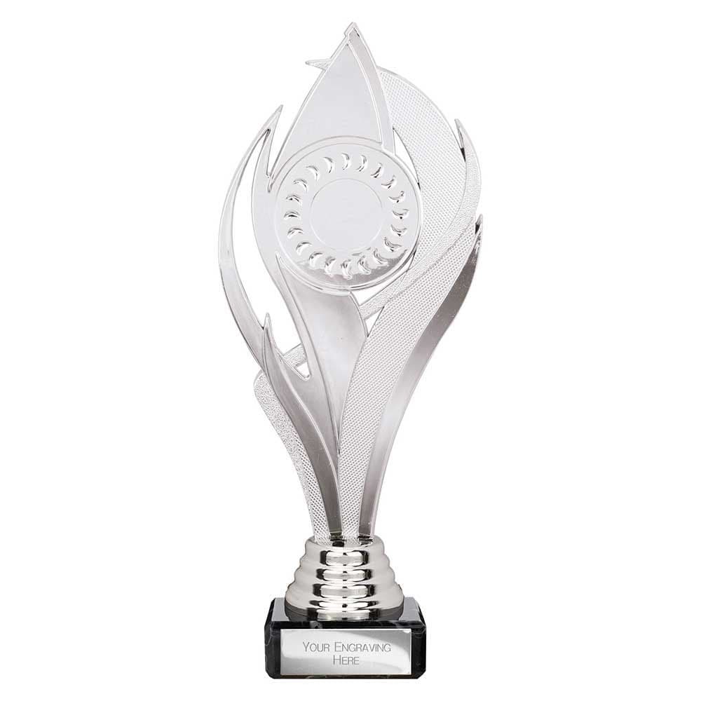 Trophée Sportif Tour Argenté - Gravure Gratuite 3 Lignes - Pour Tous Sports (basket, Foot, Tennis...) - Marque Trophy Planet