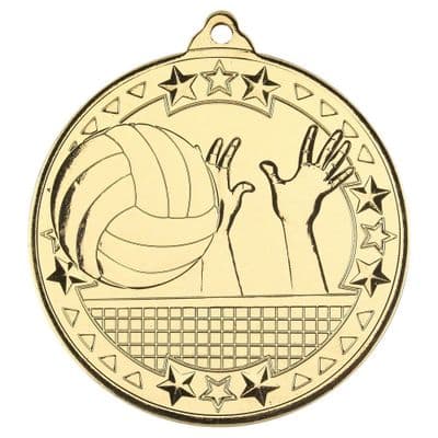 Volleyball Tri Star Medal 50mm (2