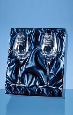 Wine Glasses (pair) with 3 Swarovski Crystals