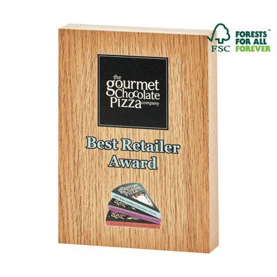 Wooden Block Laminated Award with Colour Print (25mm Thick)