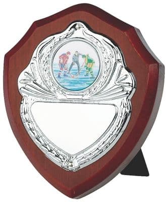 Wooden Shield Award with Chrome Front