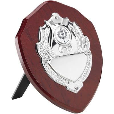 Wooden Shield with Chrome Decoration