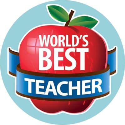 Worlds Best Teacher Flat Centre 5pcs