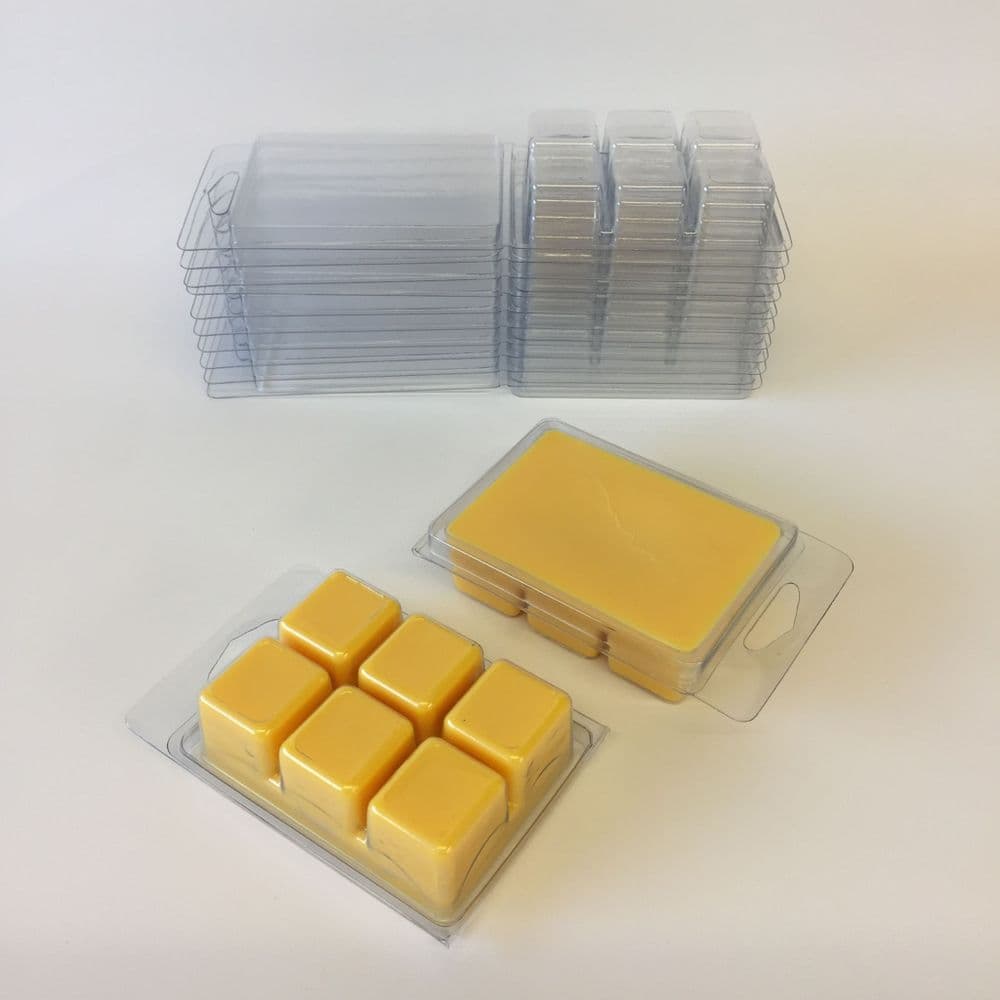 Clamshell Wax Melt Recycled PET Plastic Boxes Non Virgin