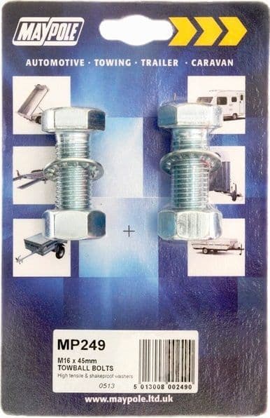 M16 (16mm) X 65mm High Tensile Tow Bar Ball Fixing Bolts Washers Nuts 100 Pack - Groceries - View #2