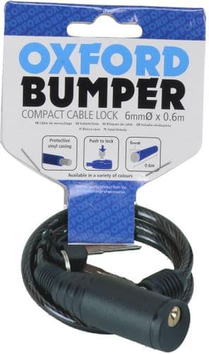 Oxford Bumper Accessory 600mm Cable Lock, 5 Colours Available