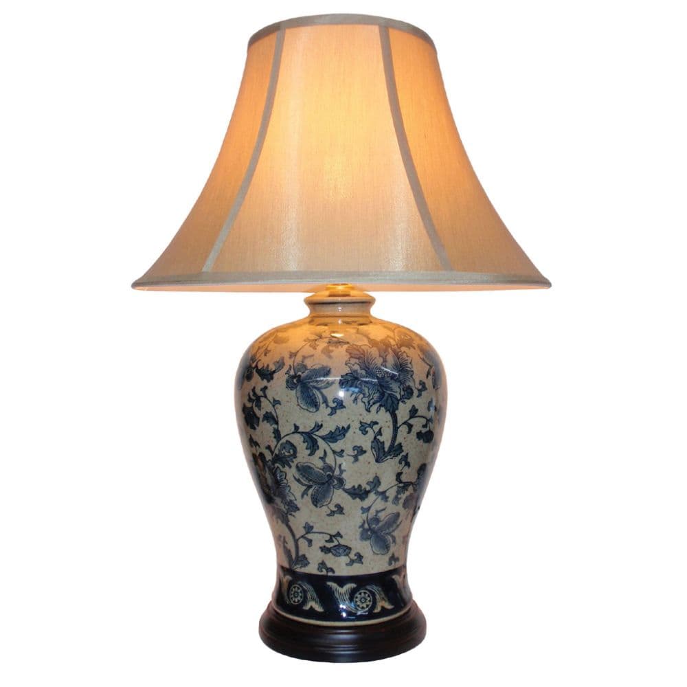 Blue Floral Lamp