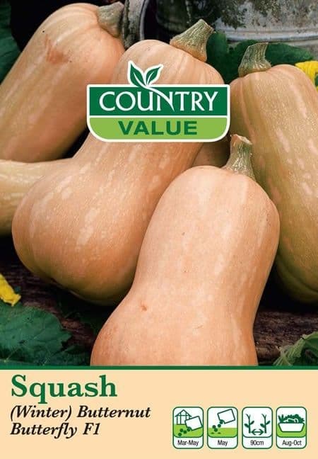 Country Value Squash (Winter) Butternut Butterfly F1 Seeds