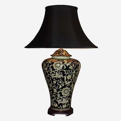 Glossy Black Jar Lamp