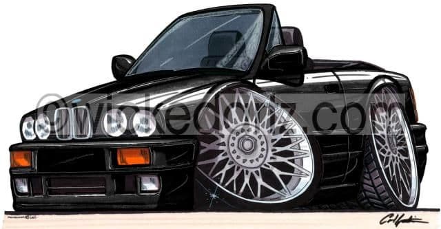 BMW E30 Cabriolet Black  (Items from £9.50)
