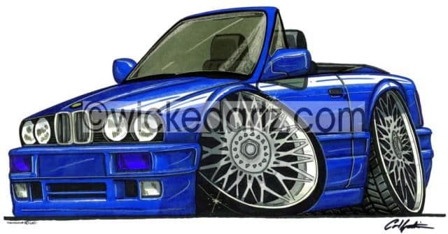 BMW E30 Cabriolet Blue  (Items from £9.50)