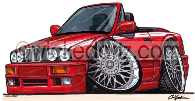 BMW E30 Cabriolet Red  (Items from £9.50)