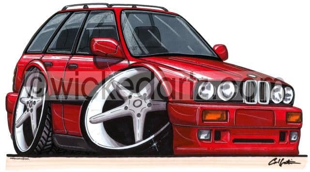 BMW E30 Estate Red  (Items from £9.50)