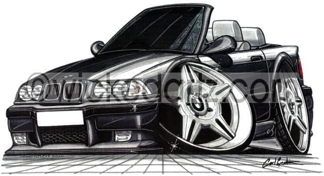 BMW E36 M3 Cabriolet Black (Items from £9.50)