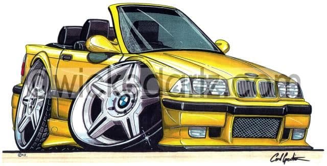 BMW E36 M3 Cabriolet Yellow  (Items from £9.50)