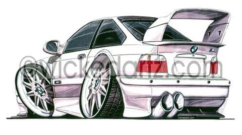 BMW E36 M3 (Rear View) White (Items from £9.50)