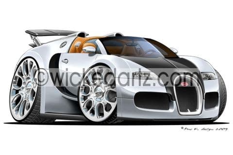 Bugatti Veyron Roadster Silver/Black DK (Items from £9.50)