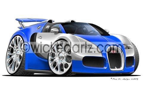 Bugatti Veyron Roadster Silver/Blue DK (Items from £9.50)