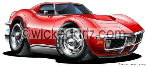 Chevrolet 1970 Corvette Red DK (Items from £9.50)