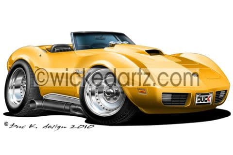 Chevrolet 1974 Corvette Stingray Convertible Yellow DK (Items from £9.50)