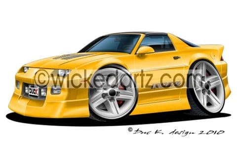 Chevrolet Camaro 1988 IROC Yellow DK (Items from £9.50)