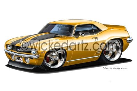 Chevrolet Camaro SS 1969 Gold DK (Items from £9.50)