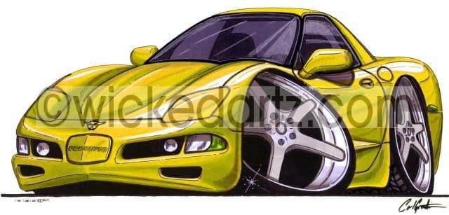 Chevrolet Corvette Yellow (Items from £9.50)