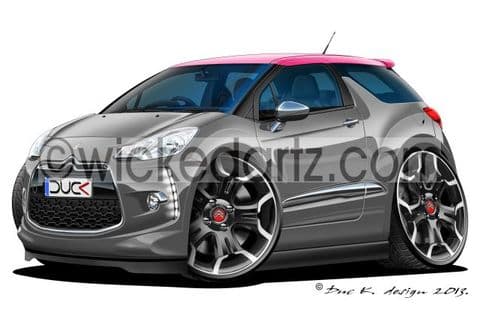 Citroen DS3 Dark Grey/w pink DK (Items from £9.50)